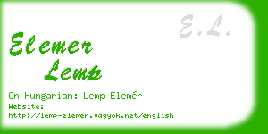 elemer lemp business card
